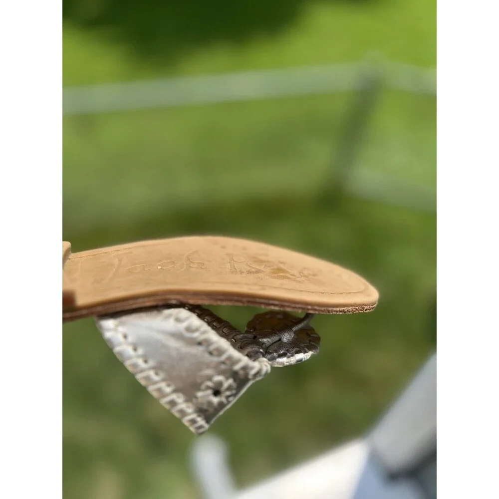 Jack Rogers Miss Hamptons Girls Metallic Gold Leather Sandals Size 13